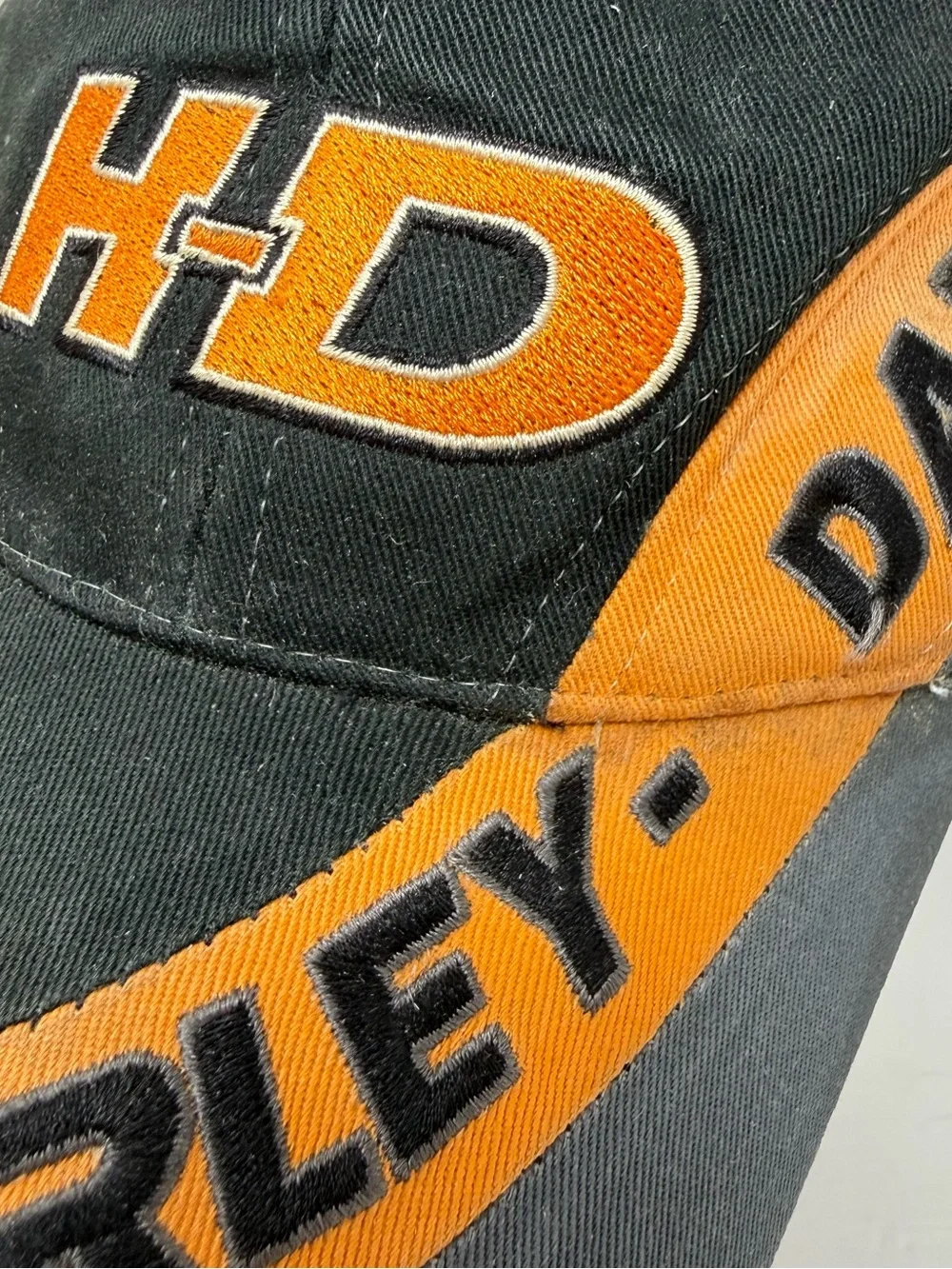 Harley-Davidson Black and Orange HD Embroidered Baseball Cap